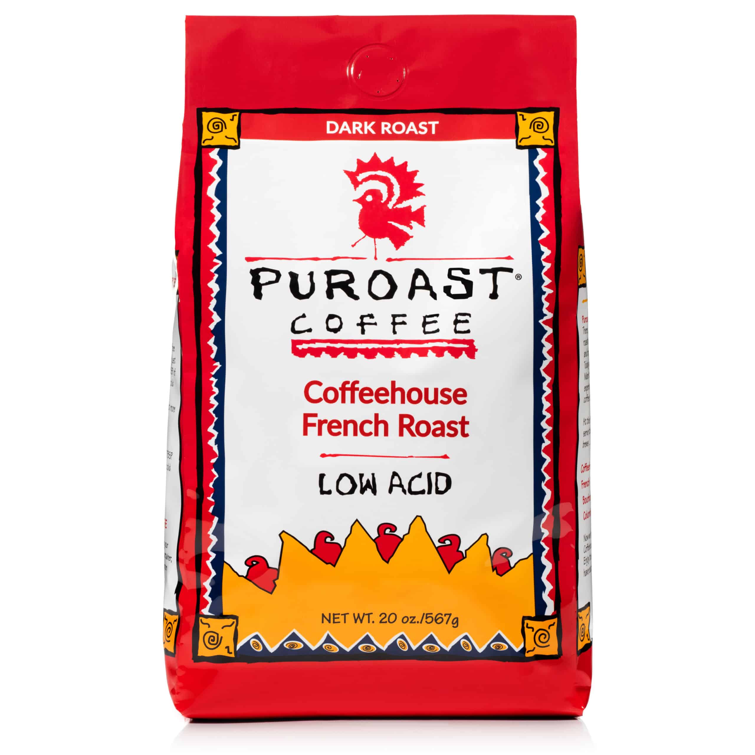 Puroast low acid coffee cup with gut health daily habits guide | Puroast