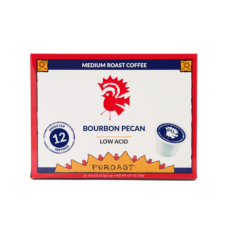 Best flavored coffee K-Cups — Puroast Bourbon Pecan low acid pods | Puroast